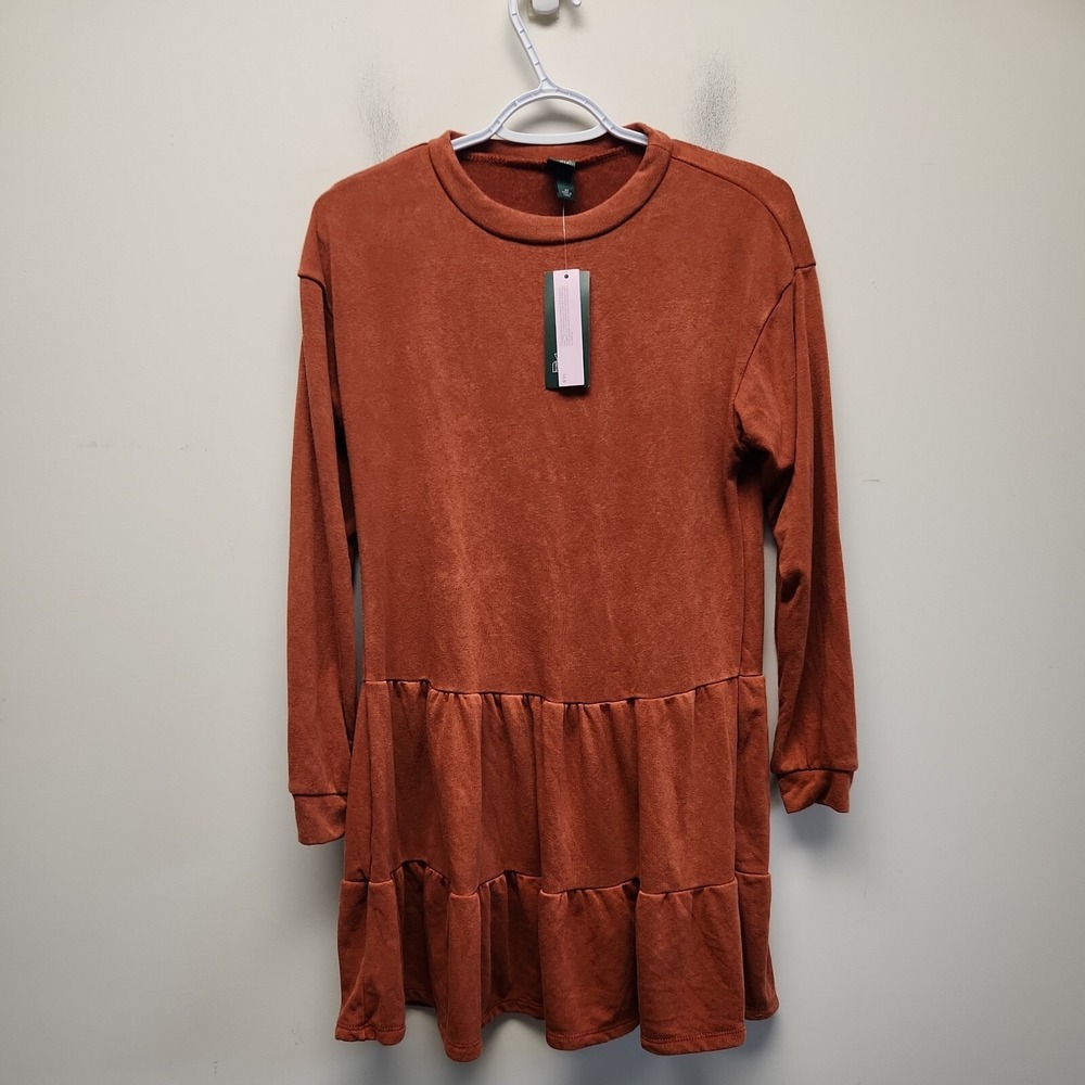 Wild Fable Women Orange Casual Ruffle Tier Dress XS New
